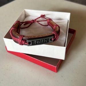 Leather bracelet Faith